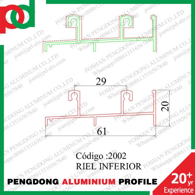 Riel Perfiles De Aluminio Linea 20 Para Ventana y Puerta плохой