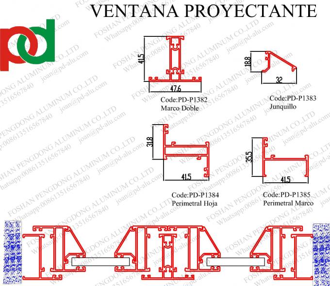 Perfiles Aluminio Ventana Proyectante Para эквадор