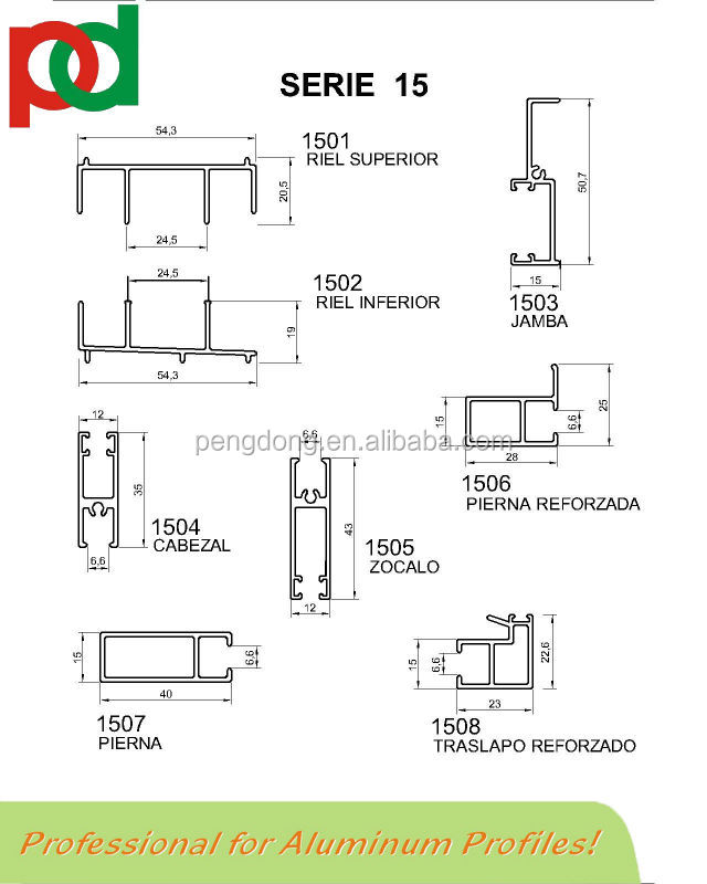 Perfiles de Aluminio (Боливия и Чили)--SERIE 15